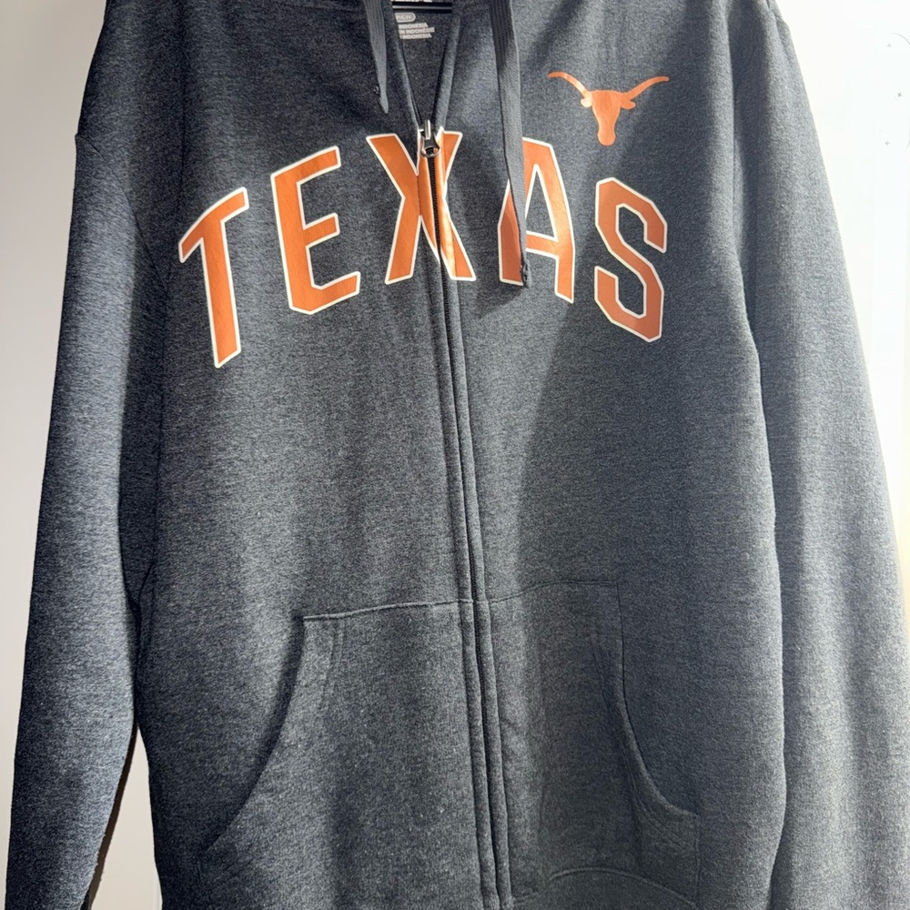 Fanatics Gray and Orange Texas Zipup Hoodie